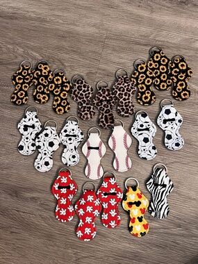 Lip Balm Key Chain Holders - 21 Pieces Variety Chapstick Carriers Bulk